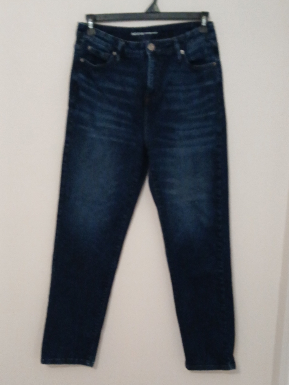 INC DENIM High-Rise Straight Leg Women’s Jeans in Dark Blue Wash